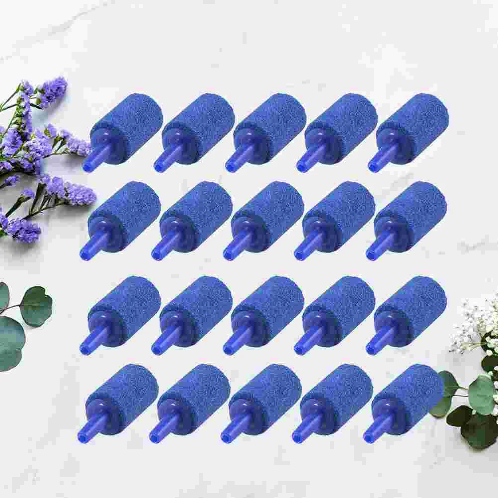 

20 Pcs Small Artificial Plants Ball Shape Air Stone Airstones Diffuser Bubble Blue