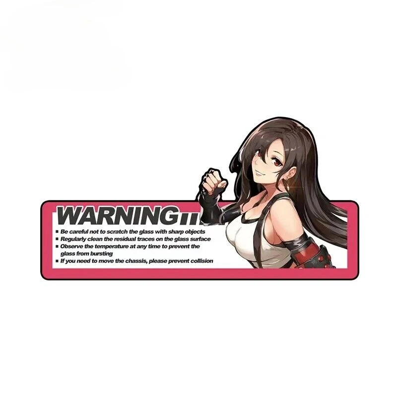 

Anime Warning Car Sticker Vinyl Self-adhesive Sticker Helmet Bumper Wall Decal Customizable Size