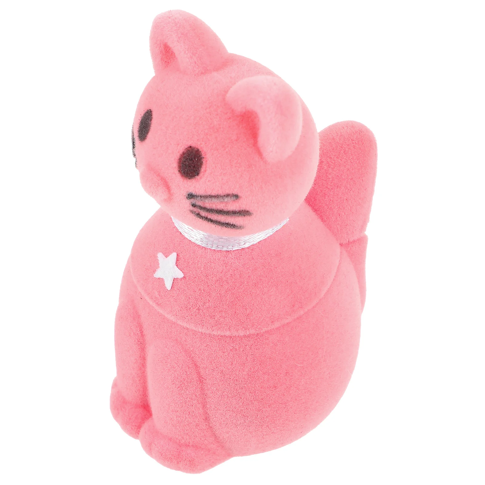 صندوق هدايا على شكل خاتم على شكل قطة لاقتراح حفل زفاف وحقيبة تخزين مجوهرات الخطوبة مع تصميم داخلي آمن للإغلاق الناعم #3