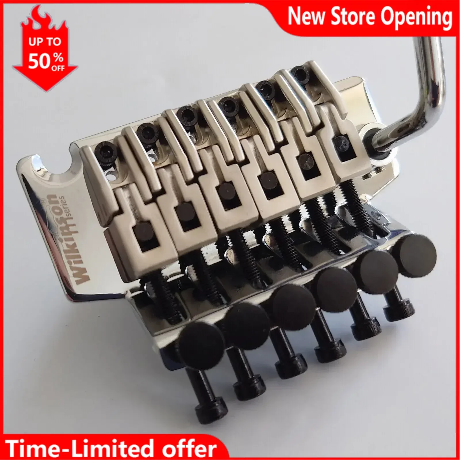 WODL1 42mm Double Locking Tremolo System Bridge Chrome For 6 String Electric Guitar Replacement Parts