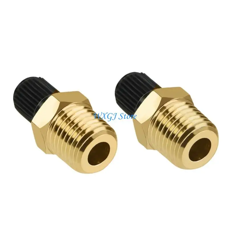 

37JE Set Of 2 Brass Air Nozzle Adapters Connector 1/4 Inch NPT Valves Suitable For Car Tire Inflation And Pneumatic Tool Use