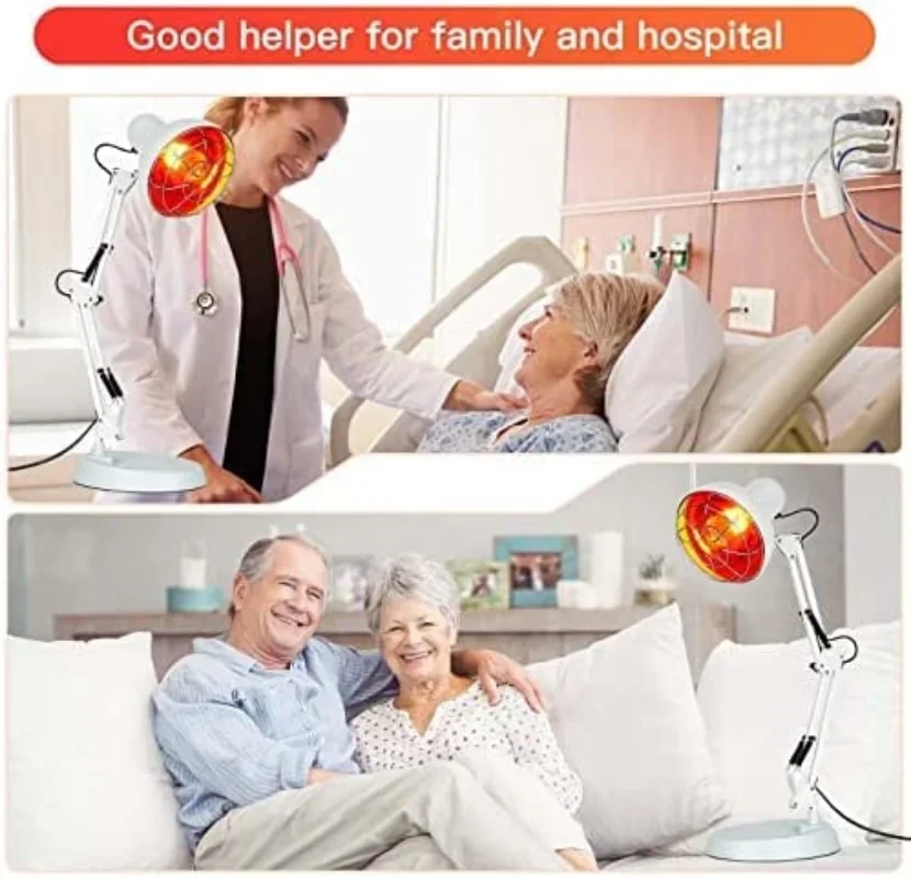 Near Infrared Light Therapy ,100W Red Near Infrared Heat Lamp For Neck, Muscle, Joint, Back Pain Relief, Blood Circulation