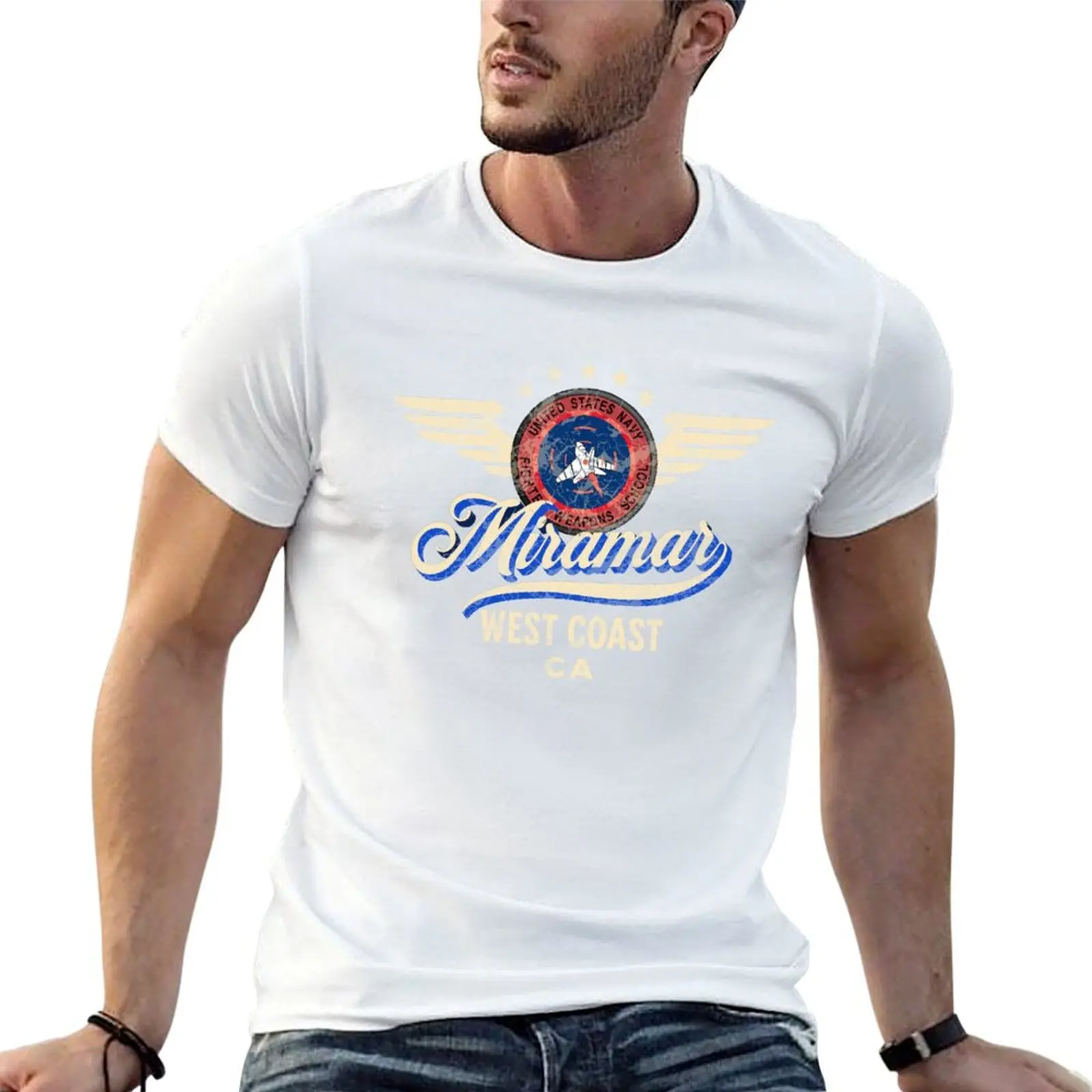 Camiseta Top Gun Miramar California, camisetas para hombre, camisetas divertidas de algodón, camisetas gráficas para hombre