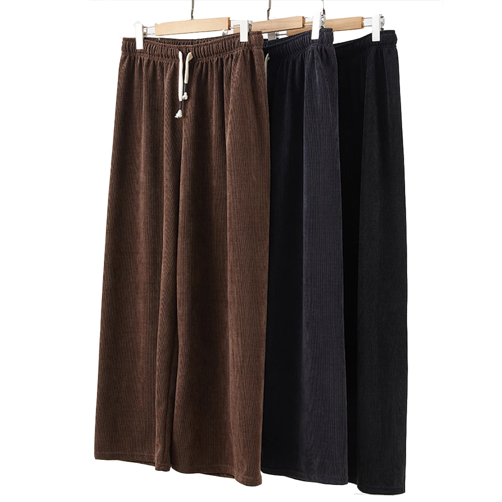 Plus Size 7XL 140kg Autumn Winter Elegant Wide Leg Pants ElastIC Wasit Korean Style Large Size Women Cloting Oversized Trousers