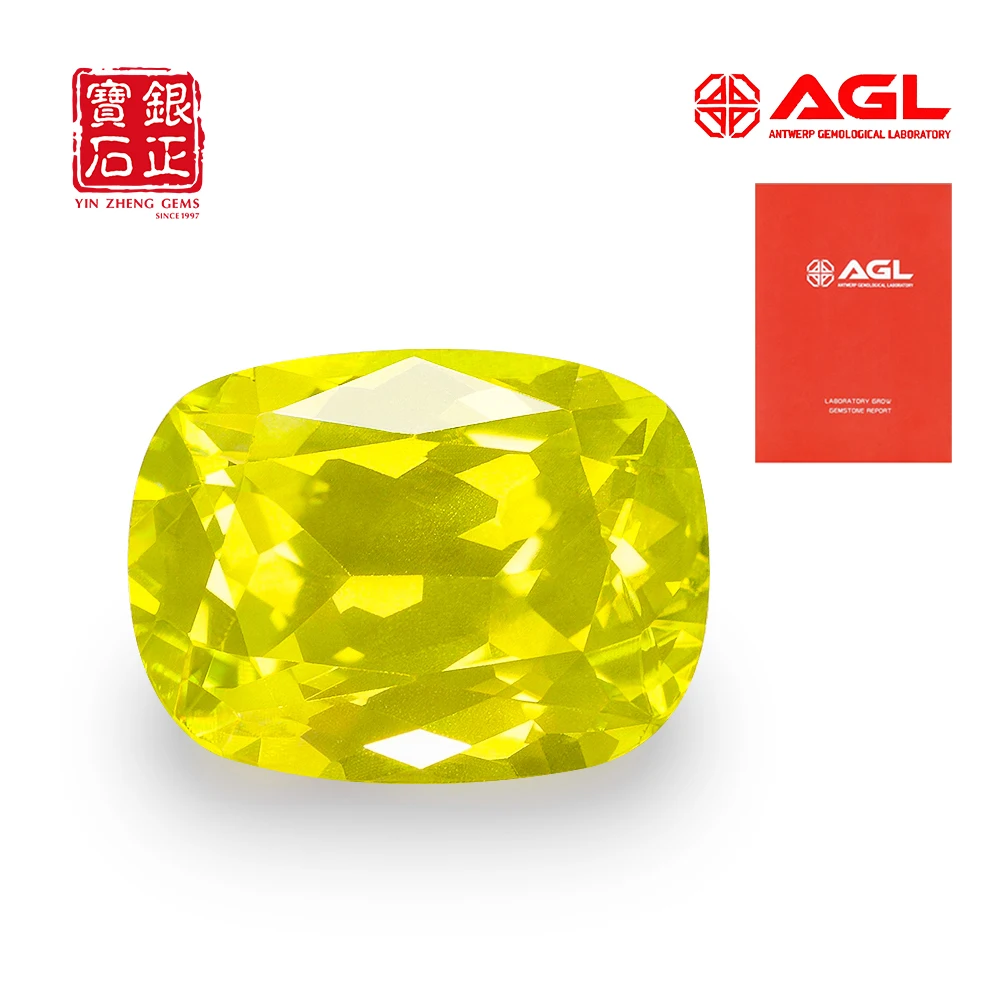 New Amber Yellow Color Yttrium Aluminium Garnet Loose Gemstone Lab Diamonds Rectangle Cushion Cut YAG Stones for Jewelry Making