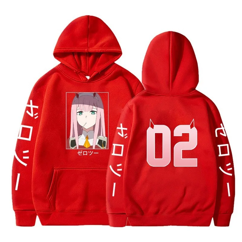 Anime Darling In The Franxx Zero Two Funny Graphic Printed Hooded Men Women Streetwear  Hoodies Oversized Harajuku Sweatshirt