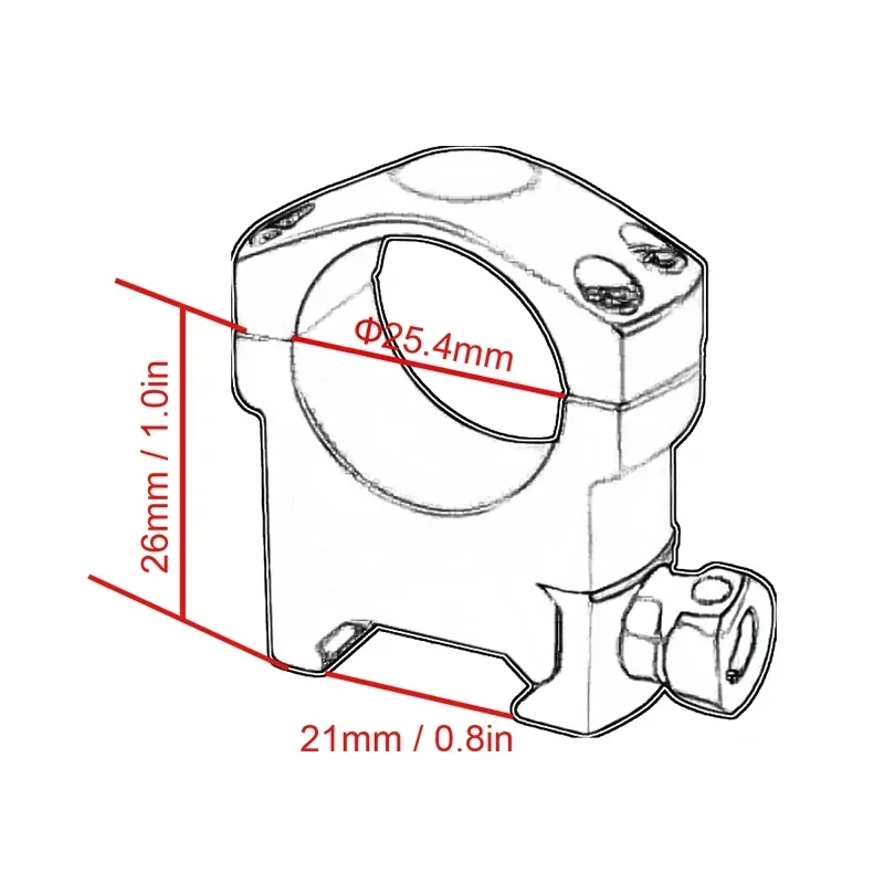Vector Optics 25.4mm Hunting Rifle Scope Mounts for Dia 1in Tube Scopes Picatinny Weaver Rail Tactical Sight