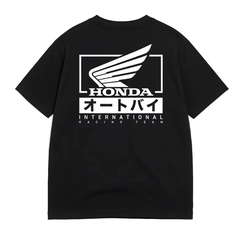 2026 Summer  Fashion Moto  Graphic Work Clothes  Cotton Printed T-shirt Loose Casual Comfortable and Breathable