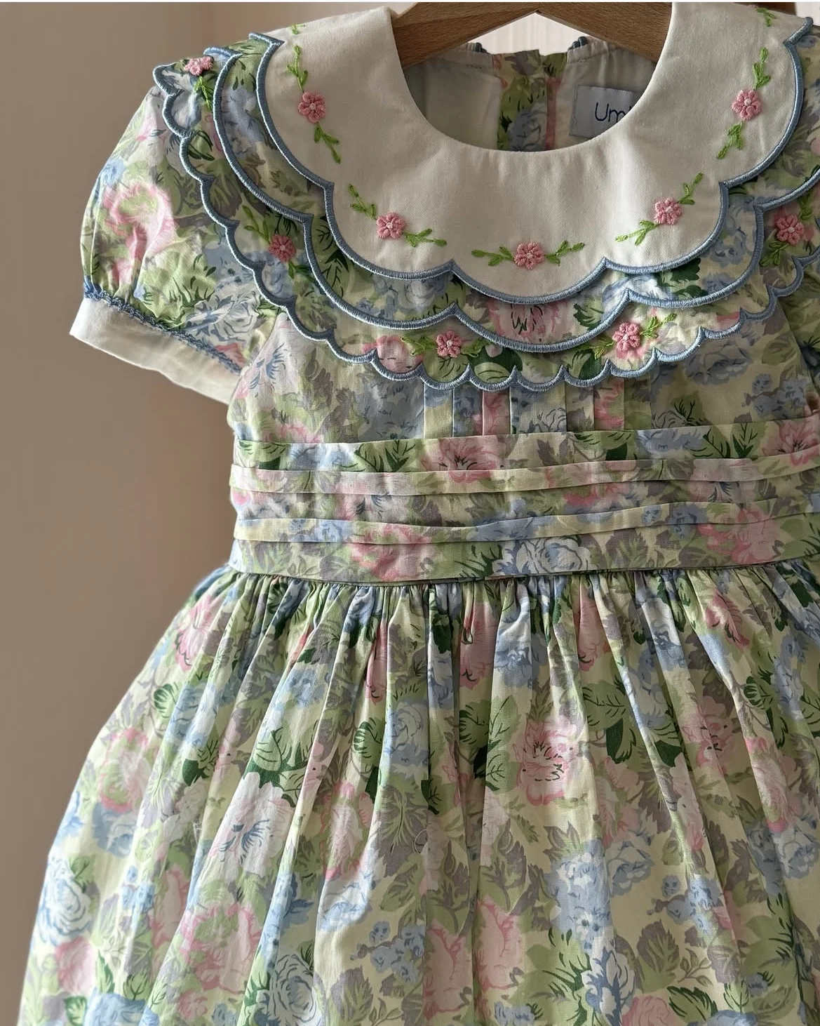 Baby Girl Summer Flower Hand Embroidery Turkish Vintage Princess Floral Dress for Birthday Party Holiday Eid B21