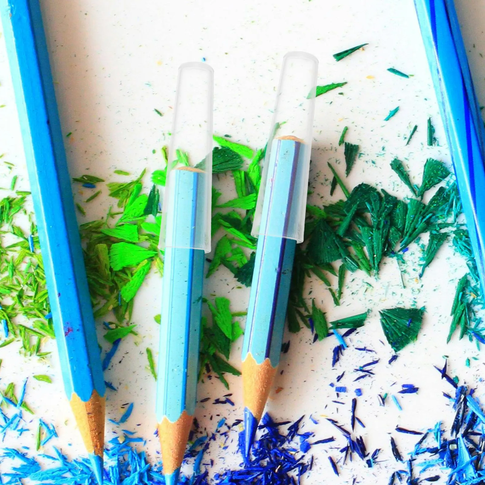 50Pcs Clear Pencil Caps Transparent Plastic Pencil Extender Cover Precision Protector for Drawing Writing Cosmetics