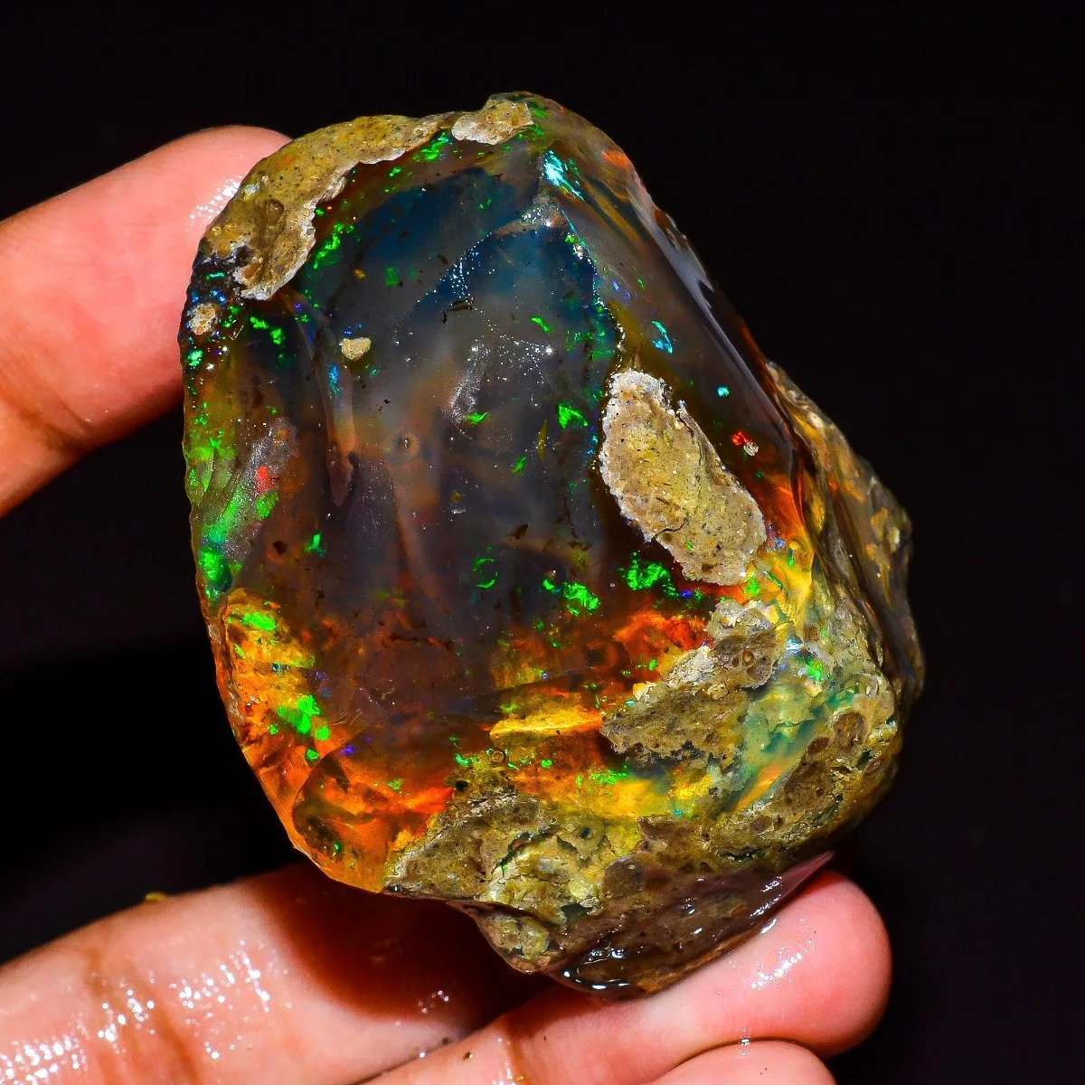Natural Ethiopian Welo Opal 25-80CT Rough Uncut Fire Opal Jewelry Making Collector Stone Randomly Selected One