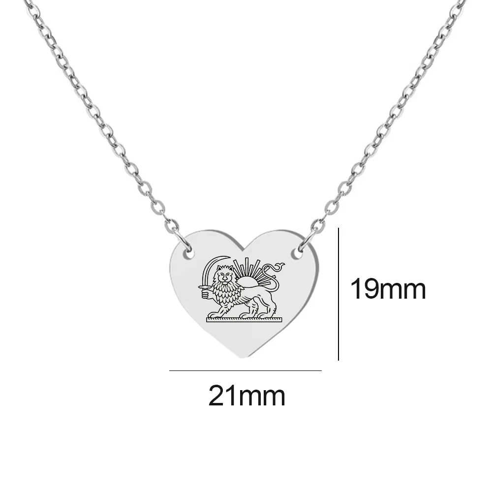 CoolTime Vintage Iranische Halskette mit historischem Löwen- und Sonnenherz-Anhänger für Damen und Herren, klassisches Iran-Symbol, Persien-Schmuck, Geschenk – Detail 7