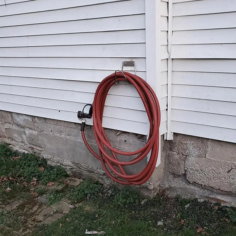 Metal Garden Hose Holder Heavy Duty Water Hose Hanger Garden Wall Mounted Hose Hooks for Water Hose Organizer Storage