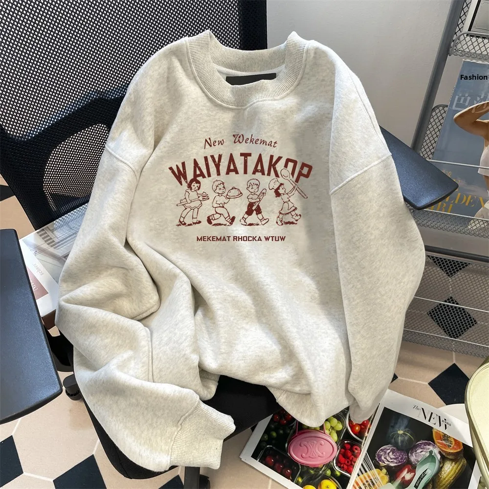 

Мужской свитшот большого размера из 100% хлопка с принтом, плотный, с круглым вырезом, осенне-зимний, в американском университетском стиле, базовая модель