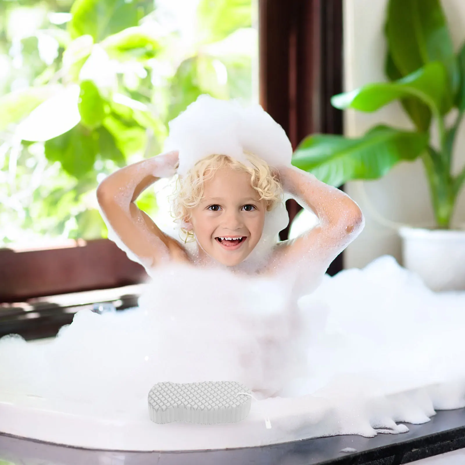 

2pcs Baby Bath Supple Pva Material Portable Kids Bathing Sponge For Travel Home Use Cleansing Supplies Shower Sponge