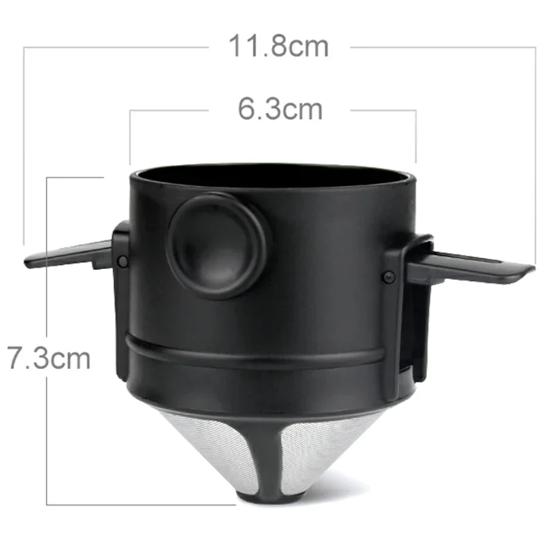 Portable Coffee Filter Reusable Funnel Tea Infuser Stainless Steel Drip Coffee Tea Dripper   Office Outdoor Trave