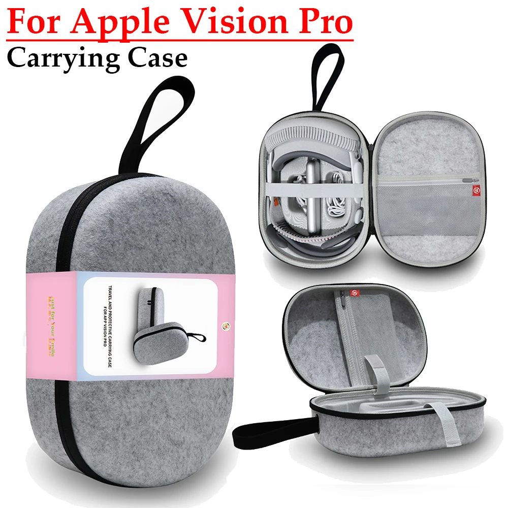 Carrying Case for Apple Vision Pro Shockproof Full Protective Case For Apple Anti-scratch Travel Carry Handbag with Mesh Pocket