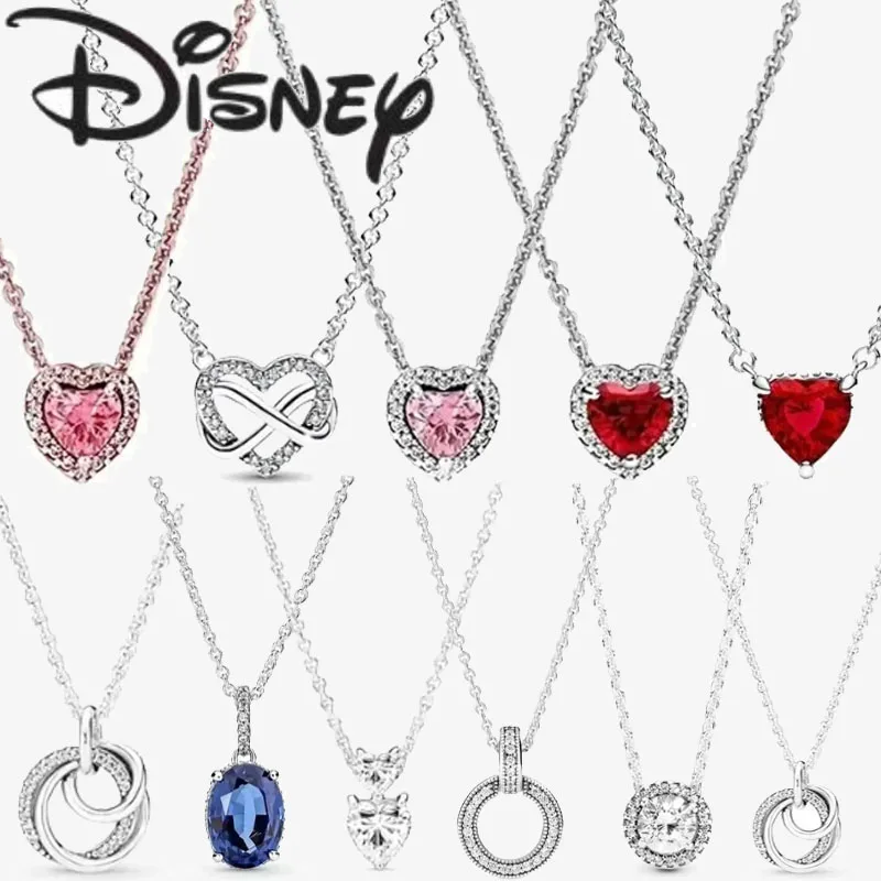 Disney 2024 New Fashion Creative Heart Necklace for Women Premium Fine Charm Jewellery Gifts Premium Fine Jewellery Wholesale