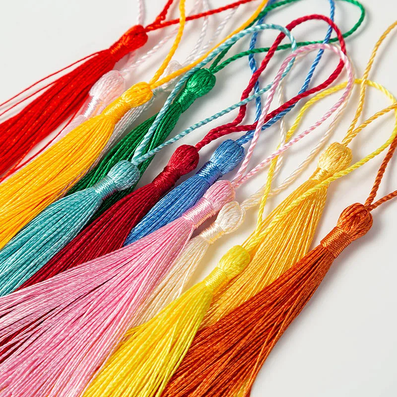 30Pcs 13cm Hanging Rope Silk Tassel Fringe For Jewelry Making DIY Key Chain Earring Hooks Pendant Decoration Tassels For Crafts