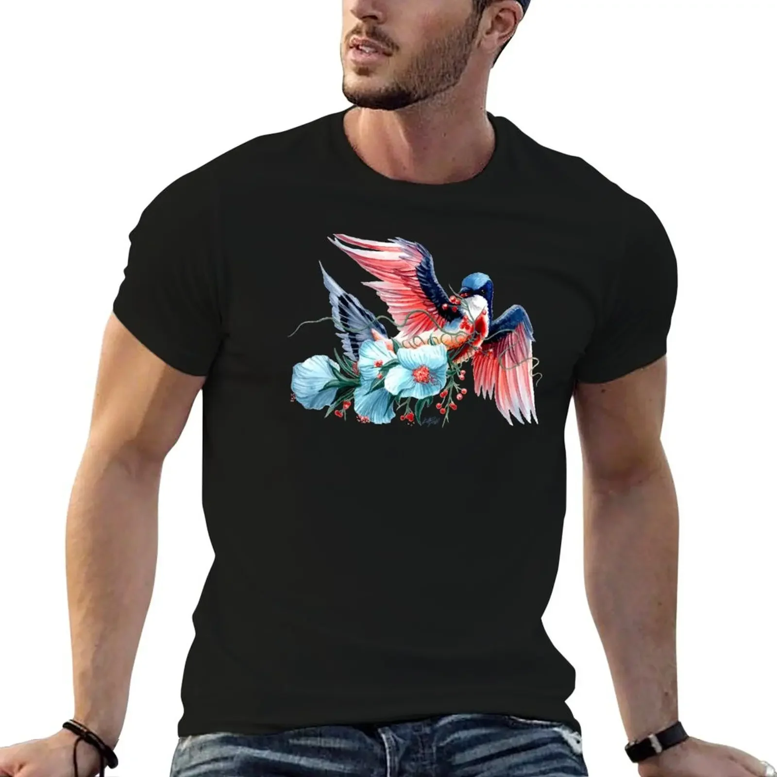 Bleeding Heart Dove T-Shirt anime clothes man t shirt oversize t-shirts man Men's t-shirt