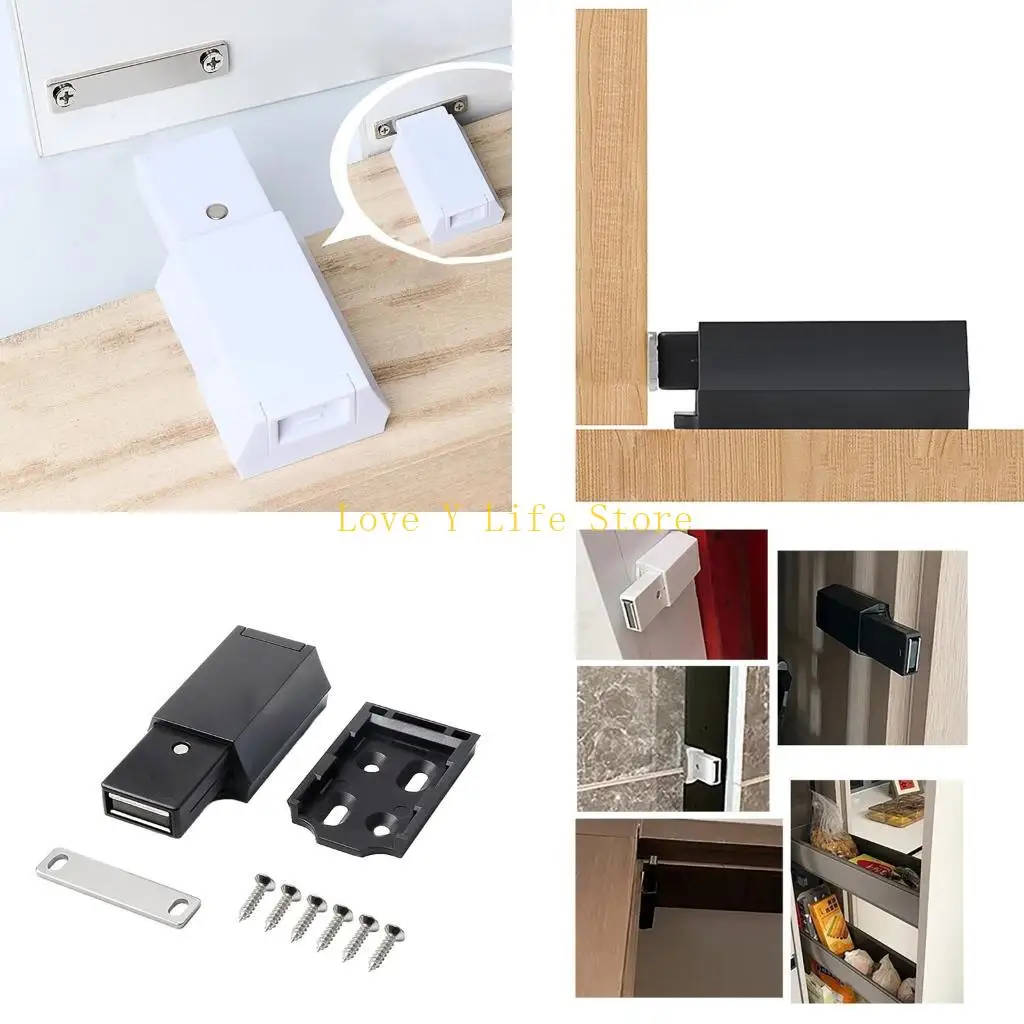 

L74C Sturdy ABS Portable Push to Open Cabinet Hardwares Accessory for Hide Door and Drawers in Elegant Color