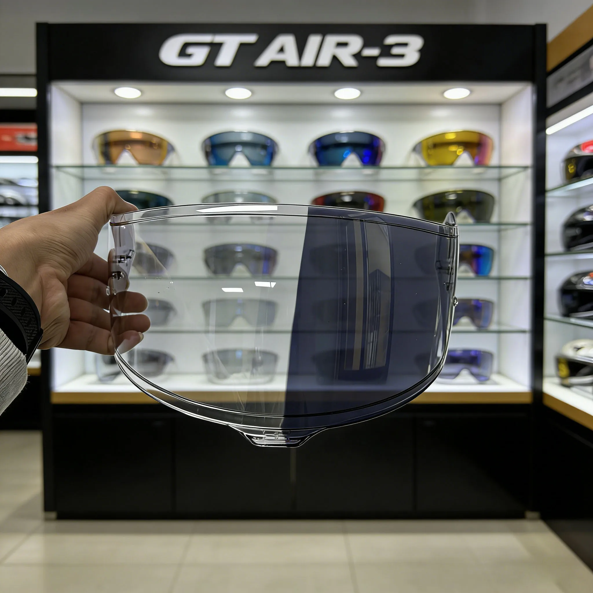Für Shoei GT AIR 3 GT-AIR3 CNS-1C Helm: Photochrome Visiergläser, die sich automatisch verdunkeln und klären lassen – Helmvisier-Schutzschild