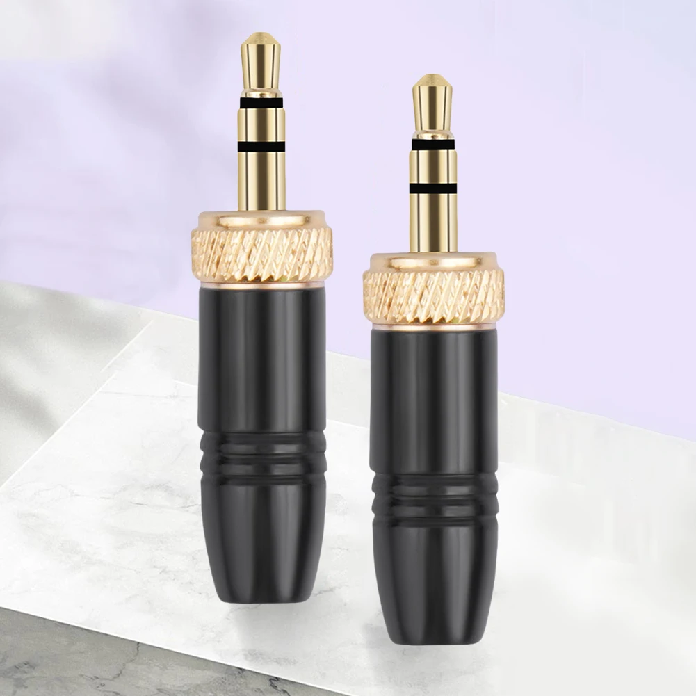 3.5mm Audio Plug with M6 Internal Thread Metal Connector Stereo Male Plug for Sony UWP-D21 UWP-D22 for Sennheiser Microphone