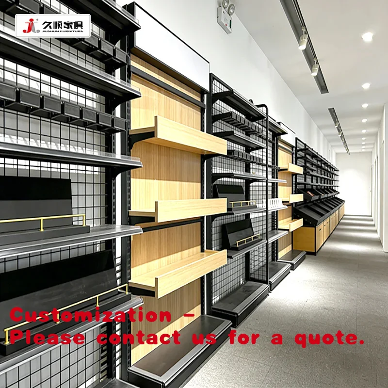 

Customize.JIUSHUN Goods Display Shelf Customized Multi Layers Standing Single Side Shelves Store