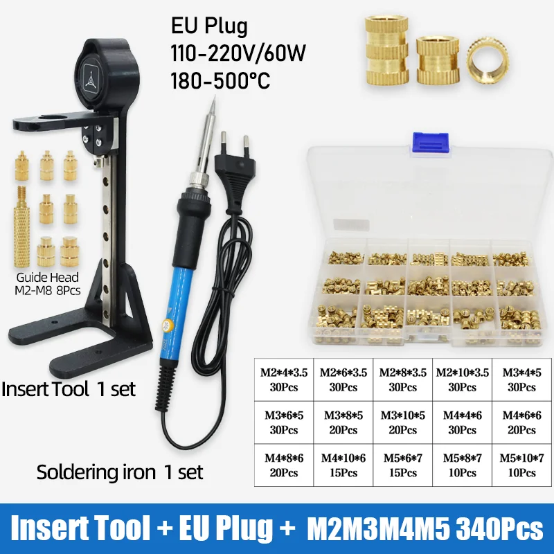 Wärmesatz-Einst eck werkzeug m2 m3 m4 m5 m6 m8 Messing gewinde einsatz mutter Lötkolbens pitze Kupfer-Embedded-Kit für den 3D-Kunststoffdruck – Detail 13
