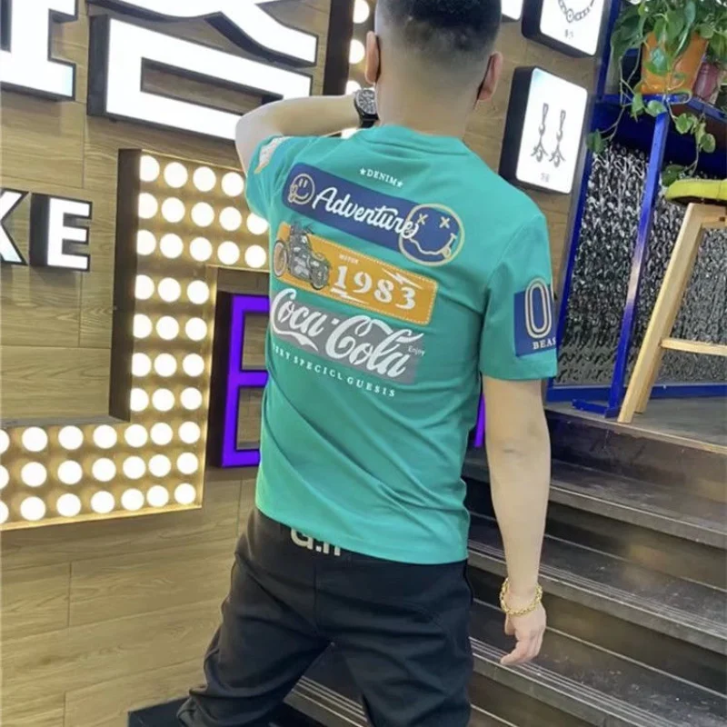 

Streetwear 5xl Hip Hop Ordinary Man Tee Shirts Aesthetic Top O Neck Clothes Summer Trashy Y2k Stylish Men's T-shirt Motorcycle V