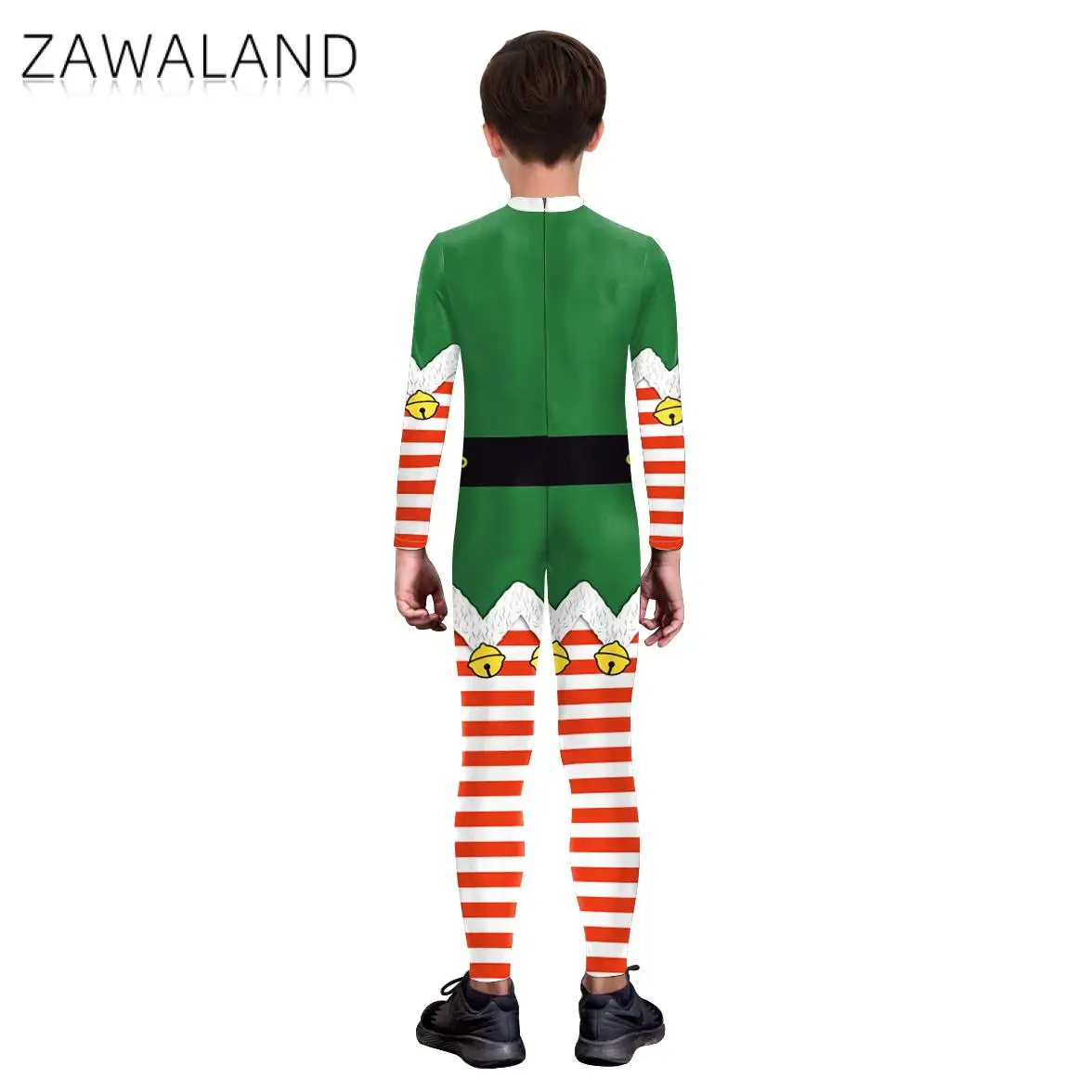 Weihnachtskostüme für Jungen und Mädchen, Overalls, grüner Weihnachtsmann, Elf-Druck, Cosplay-Body, Weihnachten, Urlaub, Bühnenaufführung, Anzieh