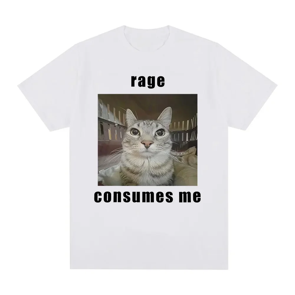 Consumo enojado mi divertido fanático de los gatos por la moda gráfica de camisetas camisetas retro camisetas de manga corta