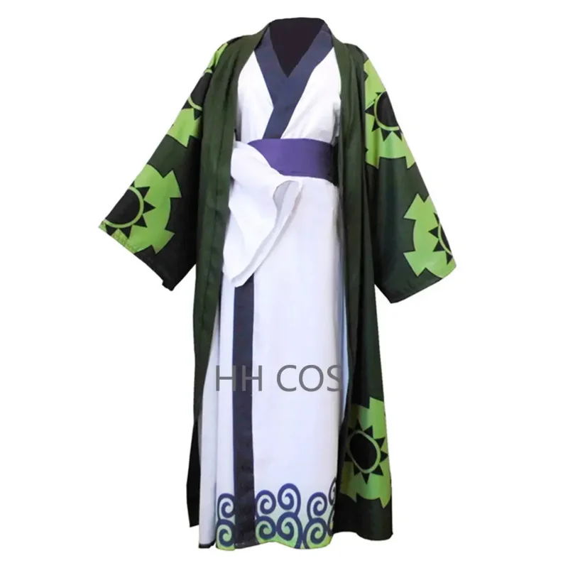 

Anime Roronoa Zoro Cosplay Costume Wano Kuni Country Kimono Robe Full Suit Outfits Halloween Carnival Suit