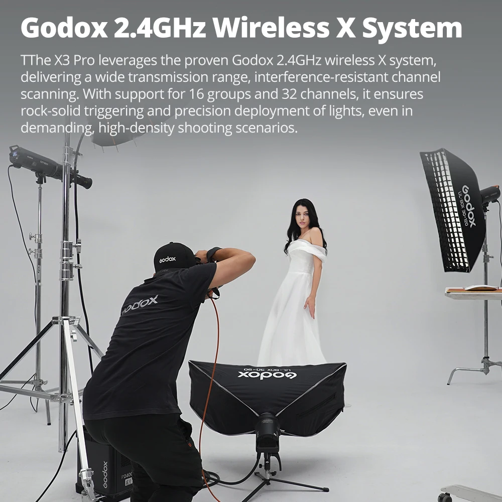 New Godox X3pro TTL HSS 2.4G Wireless Flash Trigger OLED Touch Screen Transmitter Quick Charge for Canon Nikon Sony Fujifilm view 3