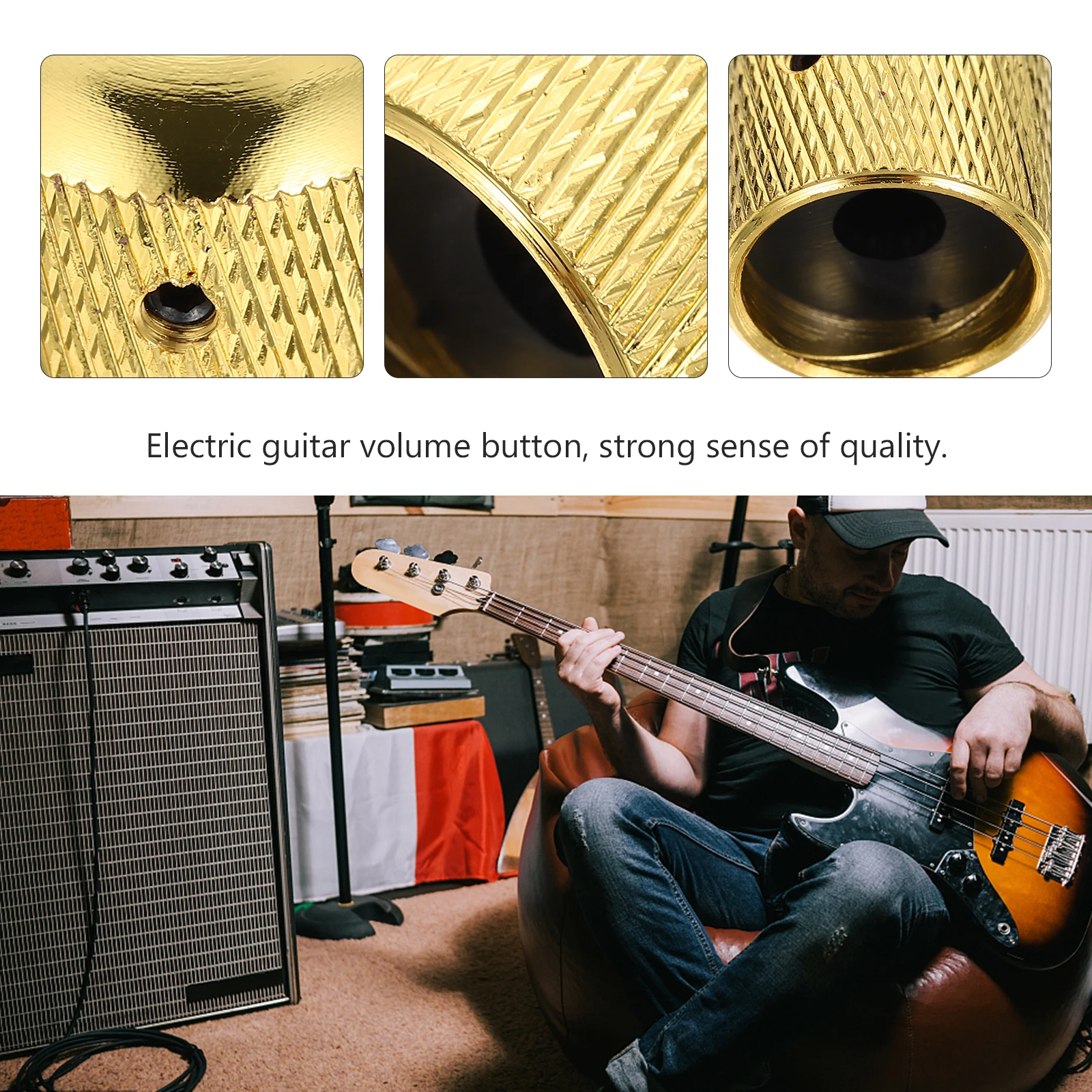 

6pcs Potentiometer Cap Alloy Bass Knobs for Guitar Volume Control Replacement Parts Durable AntiCorrosive Tone knobs