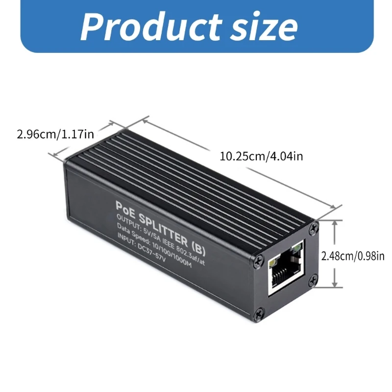 Divisor Industrial PoE Ethernet 10/100/1000Mbps, adaptador Ethernet POE salida 5V 5A para dispositivos red