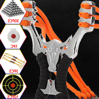 Metal Slingsshot High Precision Strong Catapult Outdoor Big Power Slingshot Hunting Sling with Balls Lance Pierres Puissant