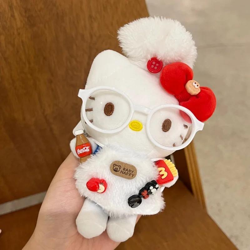 Anime cartoon Hello Kitty cosplay chef-kok hoed schort jurk pluche pop hanger PP katoen gevulde pop kawaii sleutelhanger vakantiecadeau