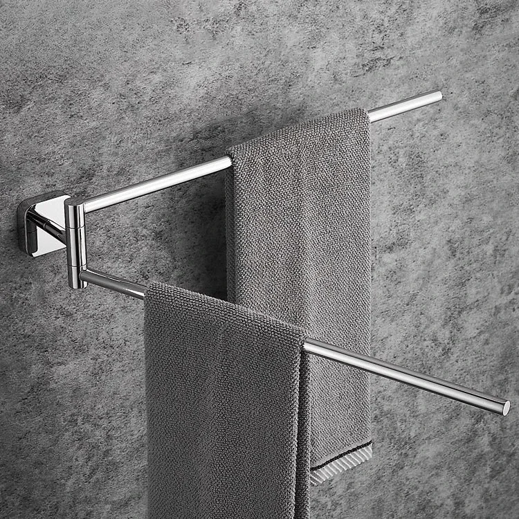 304 Stainless Steel Towel Rack Hole-Free Bathroom Bar Rotating Towel Rail Hotel Bathroom Holder