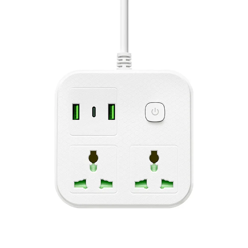 Universal Power Strip Outlets Socket US EU UK AU KR USB Type-C Fast Charging PD Converter Extension Cable Terminal Block Socket