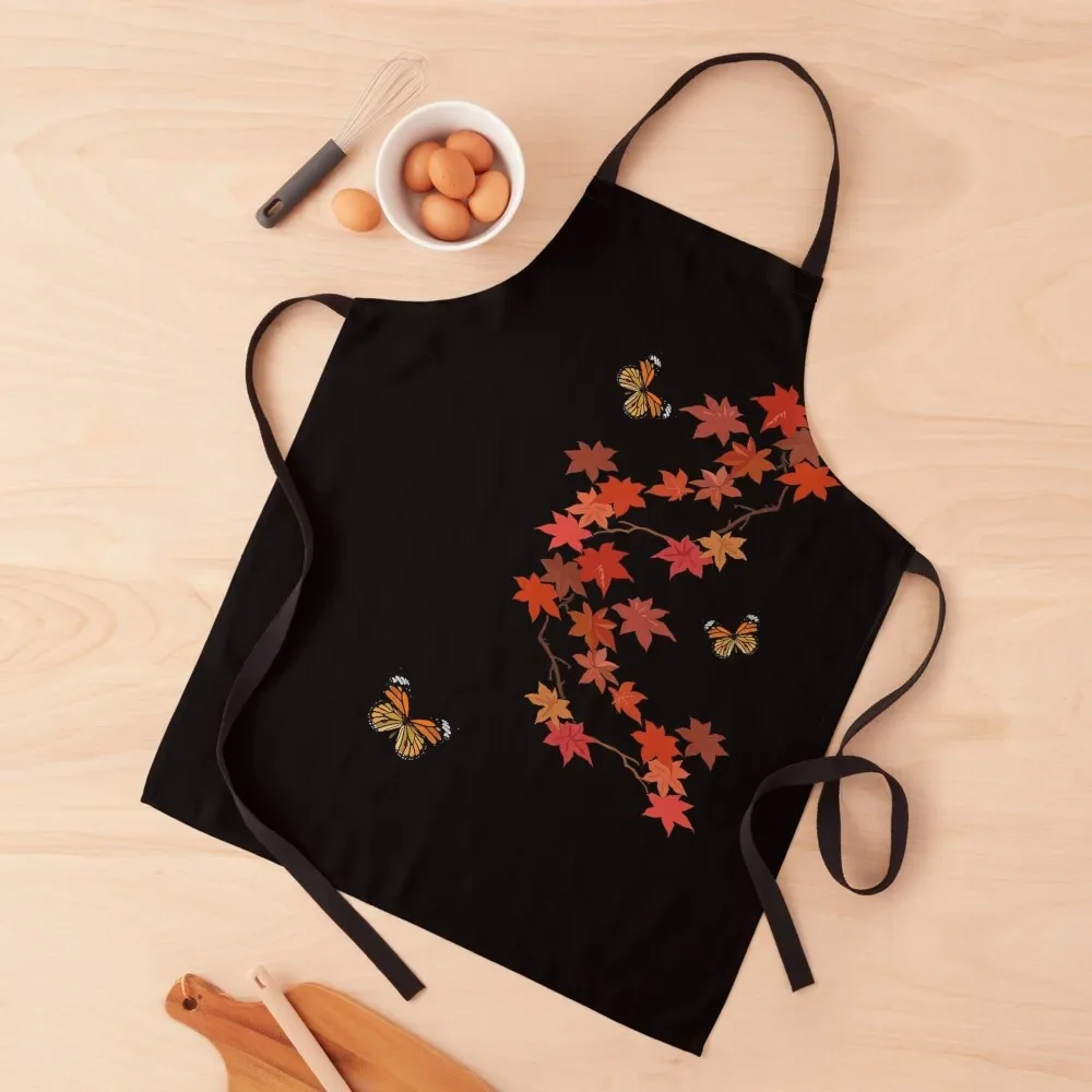 

Maple Leaves and Butterflies Apron Kitchen Women Children'S Men kitchen Women Kitchen Apron