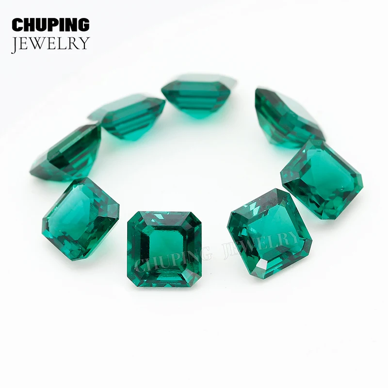 

ChuPing Jewelry Lab Zambian Hydrothermal Asscher Shape For Making Selectable AGL Certificate Loose Zambian Emerald Gemstones