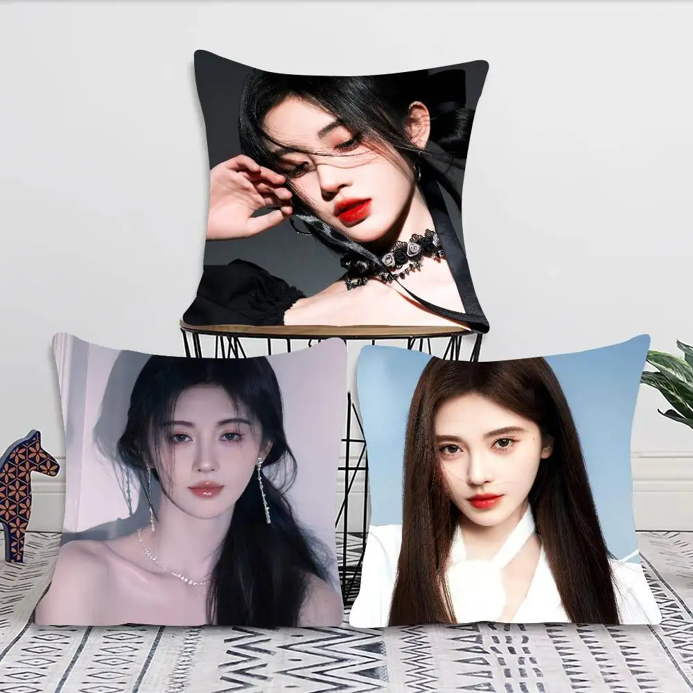 Ju Jingyi Singer Actor Pillow Case Fashion Square Pillowcase Bedroom Sofa Room Ins Decoration Leisure