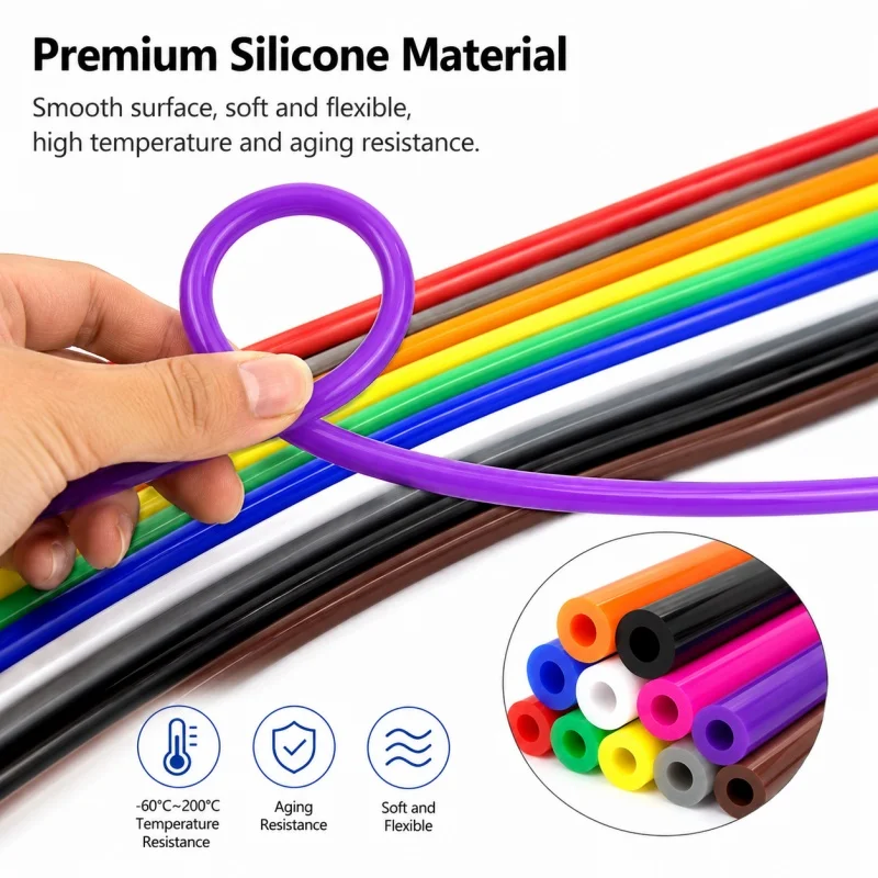 5Meter ID2-12mm Food Grade Silicone Tube Flexible Rubber Hose Soft Drink Water Connector Colorful Plumbing for Home Use