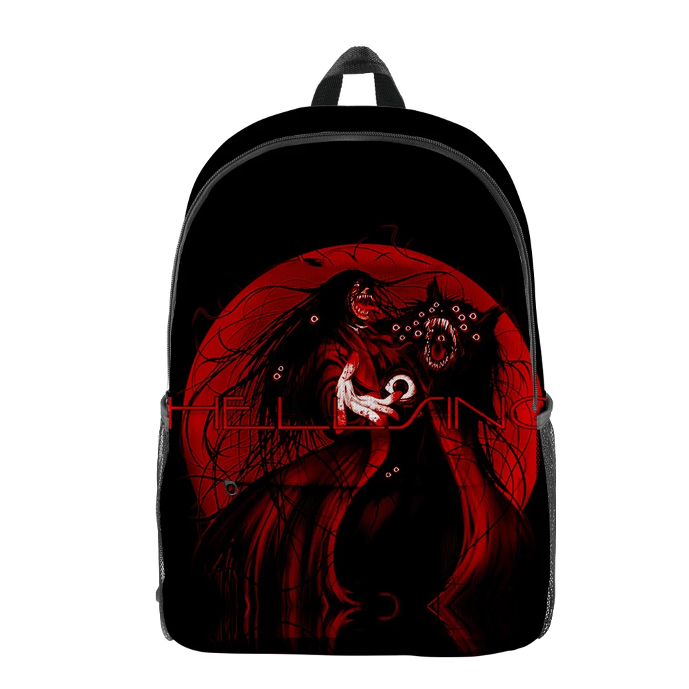 Mochilas Oxford impermeáveis para meninos e meninas, Caderno Engraçado Hellsing Pupil, Bookbag Popular, Impressão 3D, Mochila de Viagem, Clássico