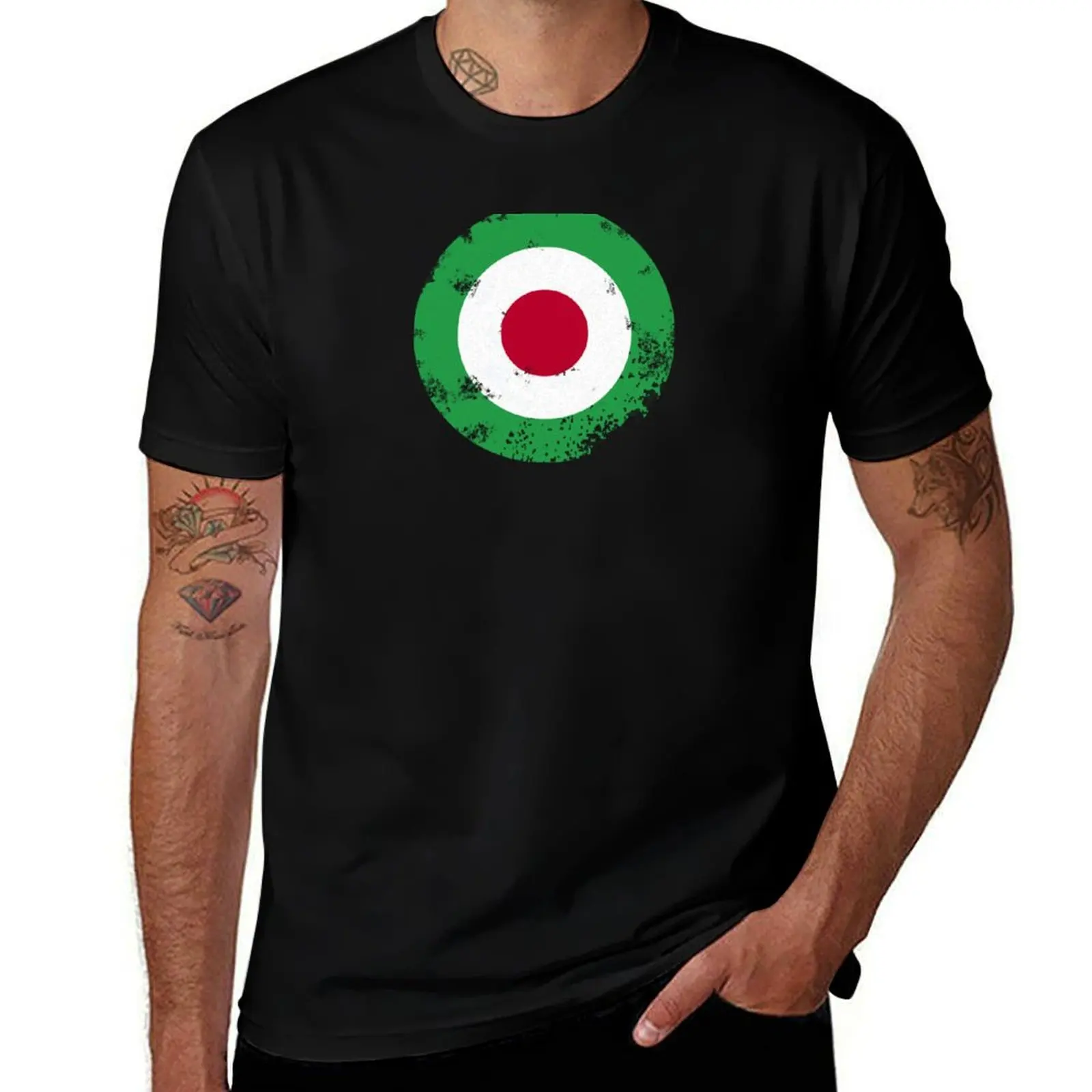 Vintage Italian Mod Target T-Shirt Casual Streetwear Short Sleeve Tee T-Shirt