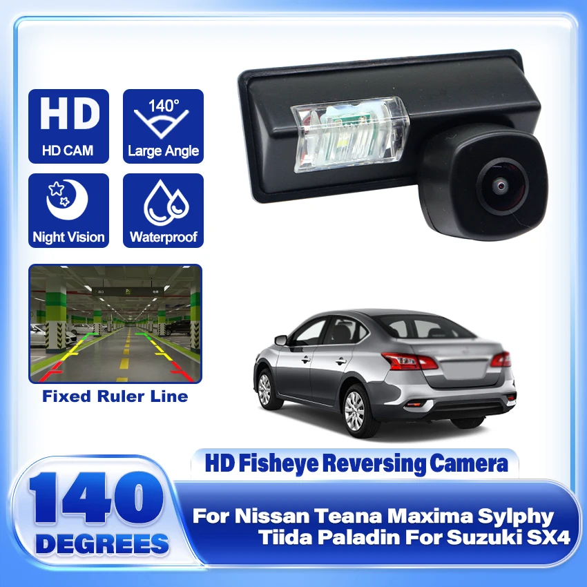 Fisheye Lens CCD HD Car Rear View Reverse Camera Parking Auxiliary For Nissan Teana Maxima Sylphy Tiida Paladin For Suzuki SX4