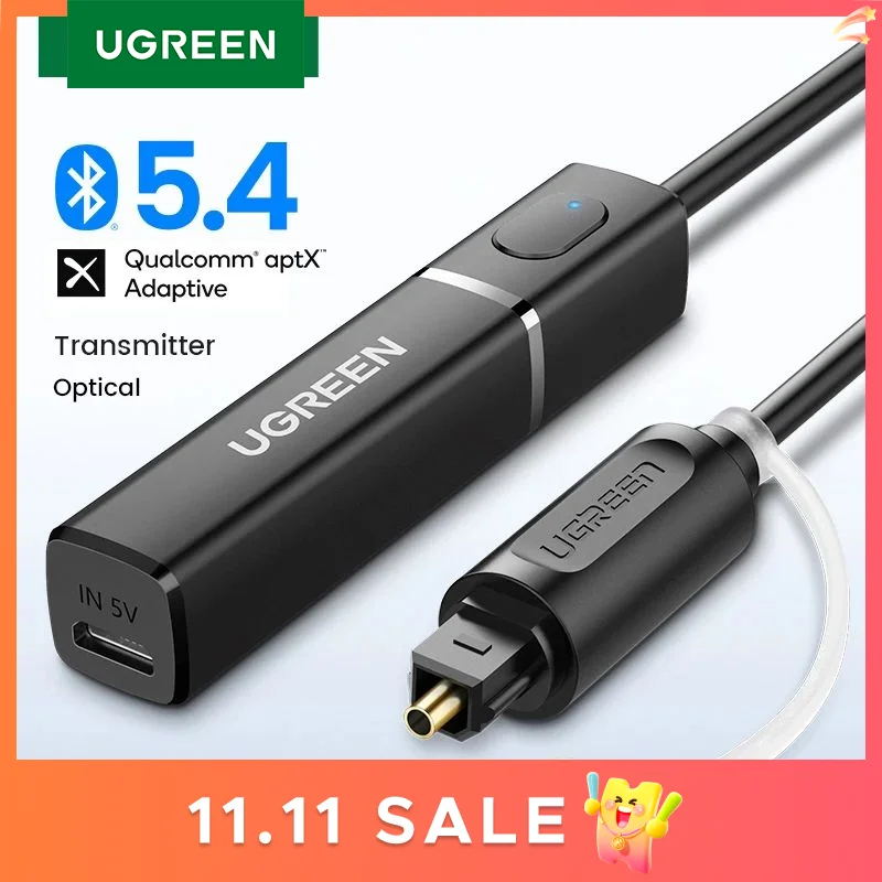 UGREEN transmetteur Bluetooth avec aptX HD adaptatif 5.4 TV PC HD numérique Toslink adaptateur optique SPDIF transmetteur Audio sans fil