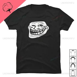 Camiseta de algodón con estampado de cara de Troll, camisa divertida con estampado de problema