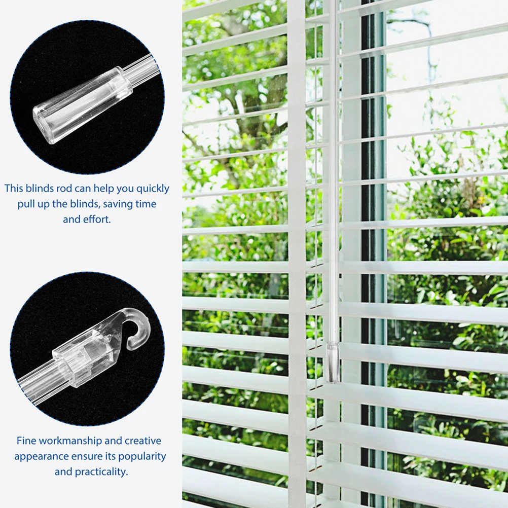 

Blind Wand Hook Handle 12 Inch Transparent Strong Durable Blinds Rod Curtain Parts Accessories Window Tilt Vertical Replacement